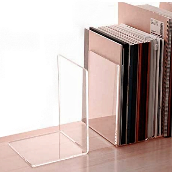 Transparent Clear Simple Style Sturdy Acrylic Bookend - 图片 3