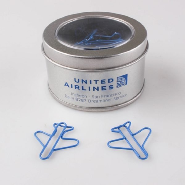 Airplane Shaped Metal Paperclip In A Can - 图片 3