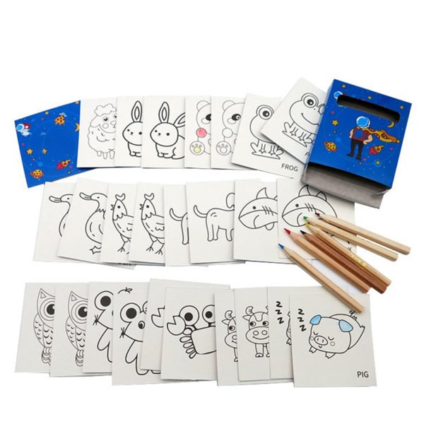 Custom Coloring Cards with Pencil Set - Image 3