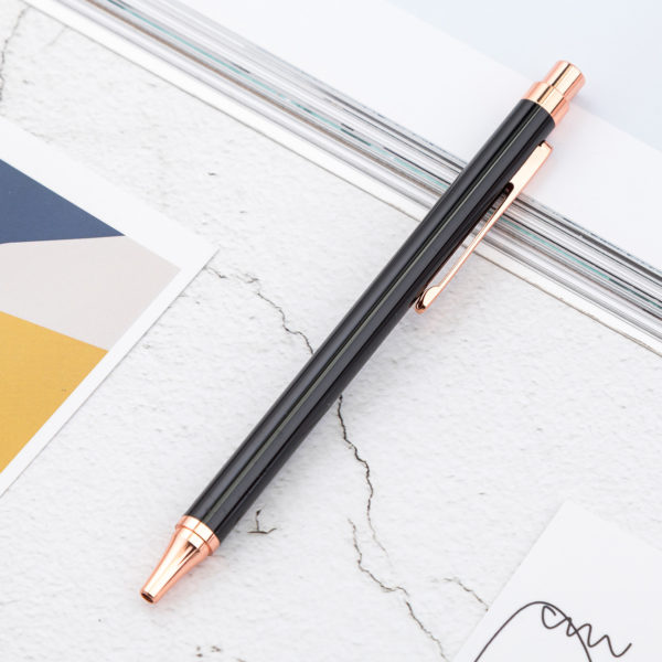Metal Simple Ballpoint Click Pen With Logo - 图片 3