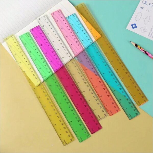 Colorful Transparent Plastic Ruler 12 inches - 图片 3