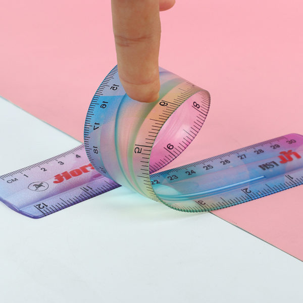 12 inches Flexible Iridescent Aurora Color Vinyl Ruler - 图片 3