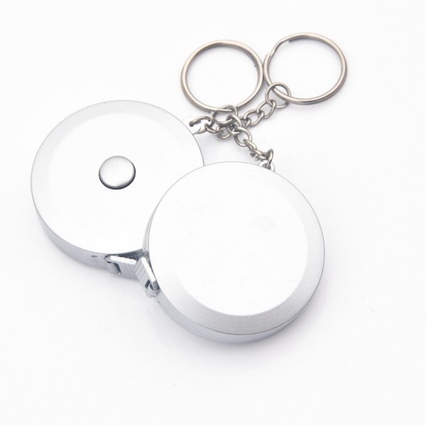 5ft Silver Round Tape Measurer with Keychain - Image 3