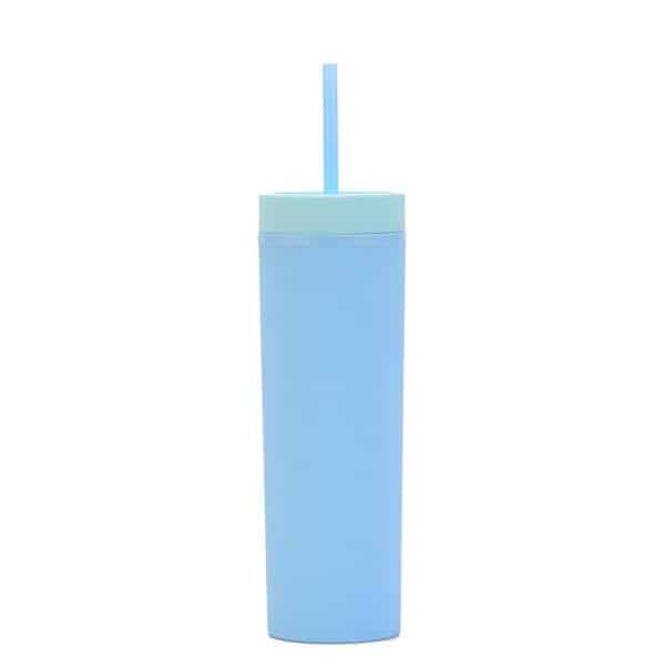 Double Straight Straw Cup Macaron-color Water Bottle - 图片 3