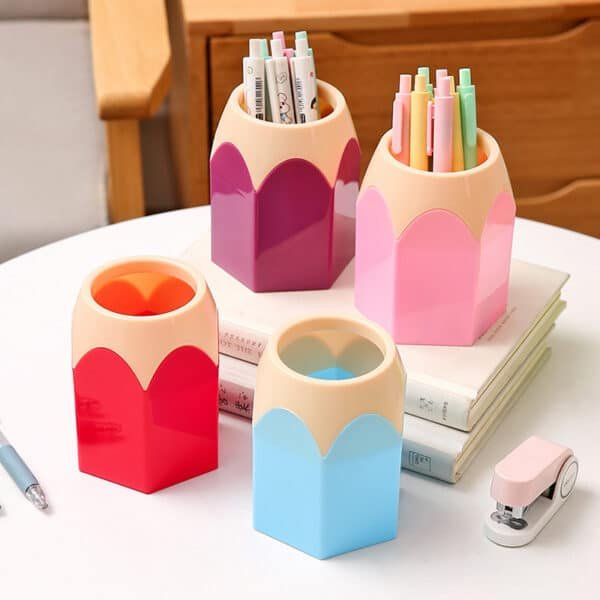 Large Pencil Tip Colour Block Pen Container - Image 3