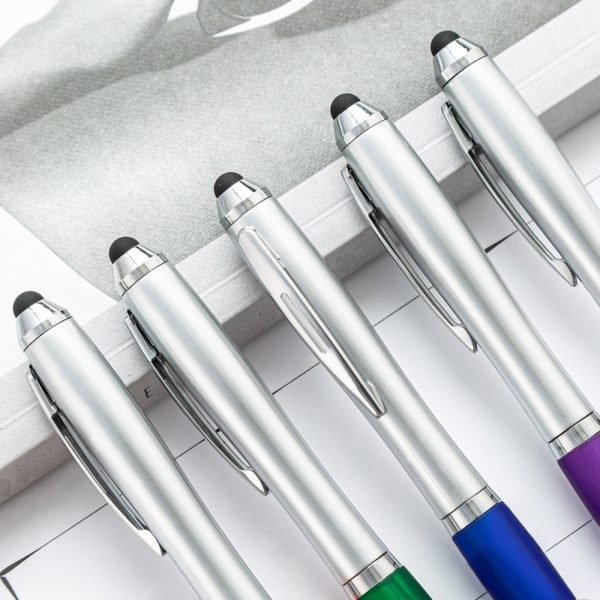 Promotional Ballpoint Pen With Rubber Grip And Stylus Top - Image 3