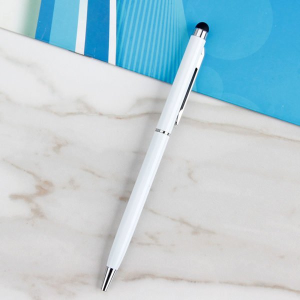 Slim Metal Twist Action Stylus Ballpoint Pen - 图片 3