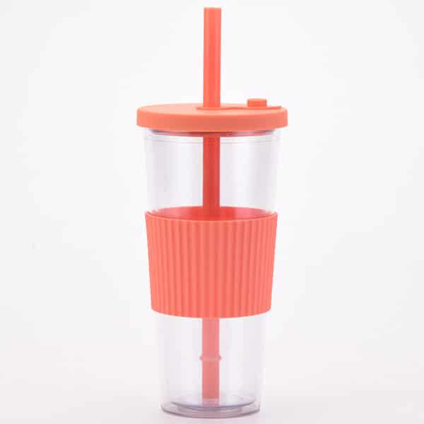 Double Plastic Bottle with Straw Cup Holder 24oz - 图片 3
