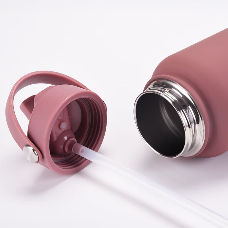 Portable Handle Straw Insulated Bottle 33oz - 图片 3
