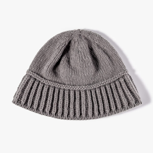 Solid Color Knitted Bucket Beanie - 图片 3