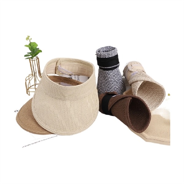 Portable straw visor hat for women - 图片 3