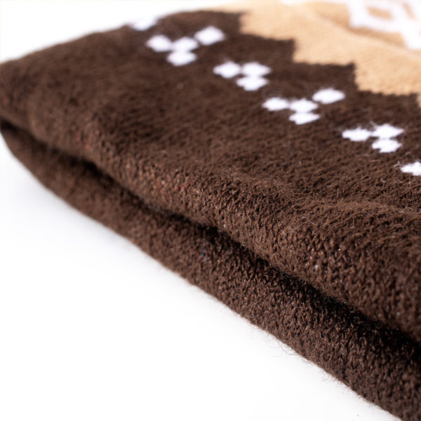 Jacquard Knitted Hat With Fur Ball - 图片 3