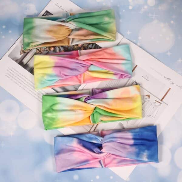 Dazzling Tie-Dye Crossover Sport Headband - 图片 3