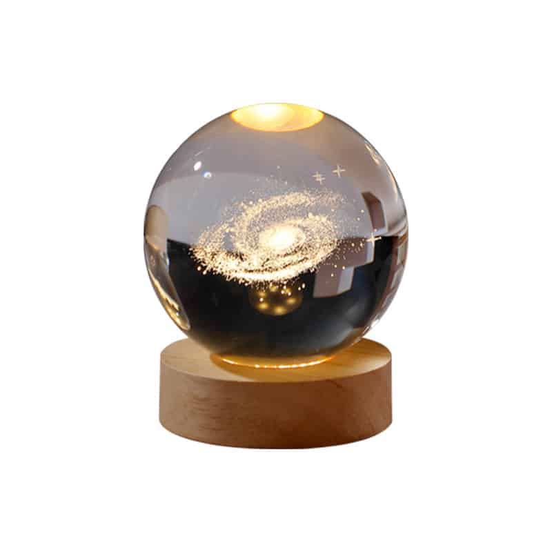 3D Engraved Crystal Galaxy Night Light - 图片 3