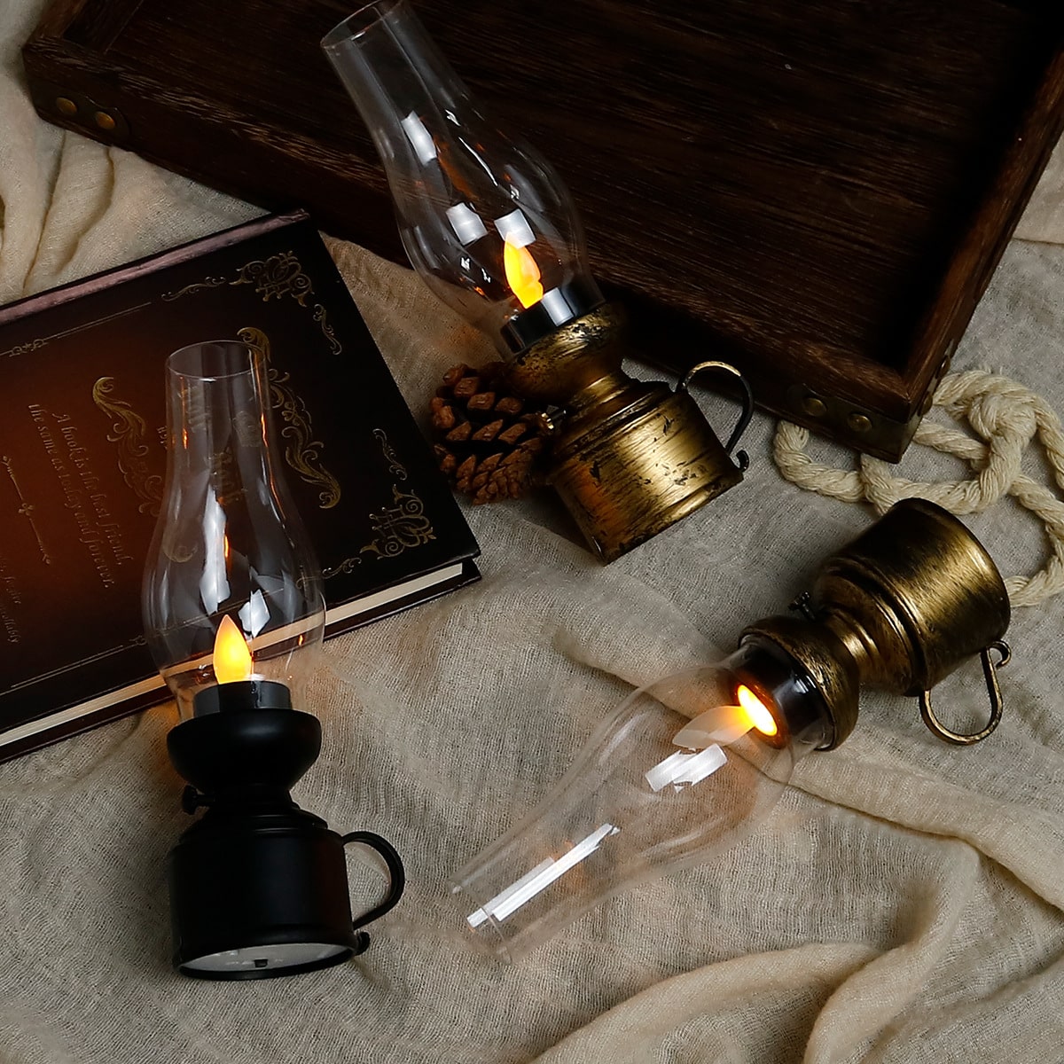 LED Retro Electronic Kerosene Lamp - 图片 3