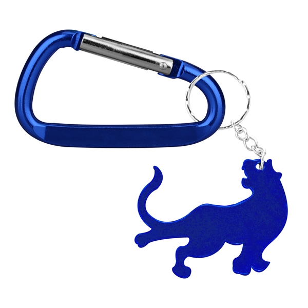 Tiger Shape Bottle Opener Key Chain with Carabiner - 图片 3
