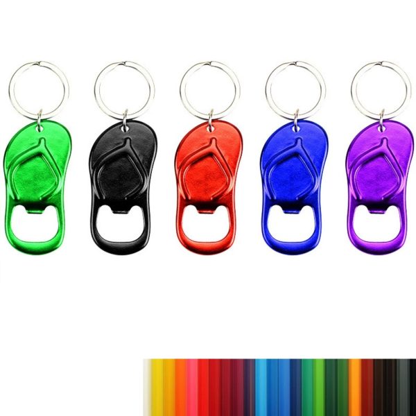 Flip Flop Shaped Metal Bottle Opener Key Rings - 图片 3