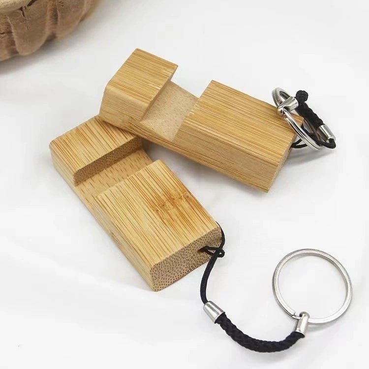 Bamboo Keychain Phone Stand - 图片 3