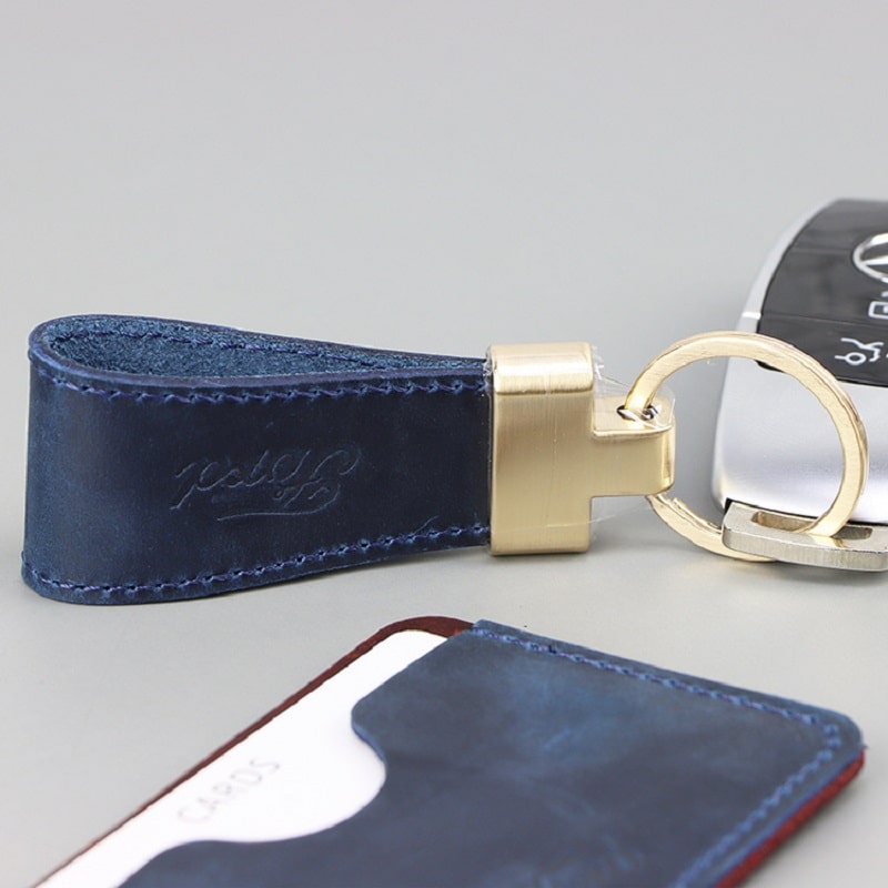 Leather Cardholder Keychain Business Set - 图片 3