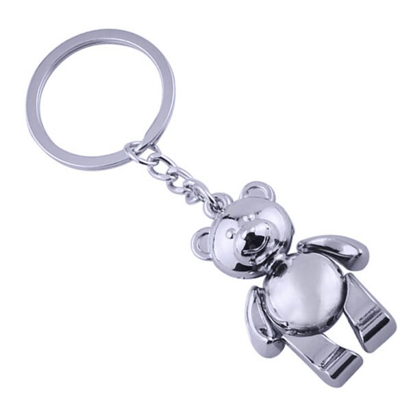Zinc Alloy Articulated Bear Keychain Charm - Image 3