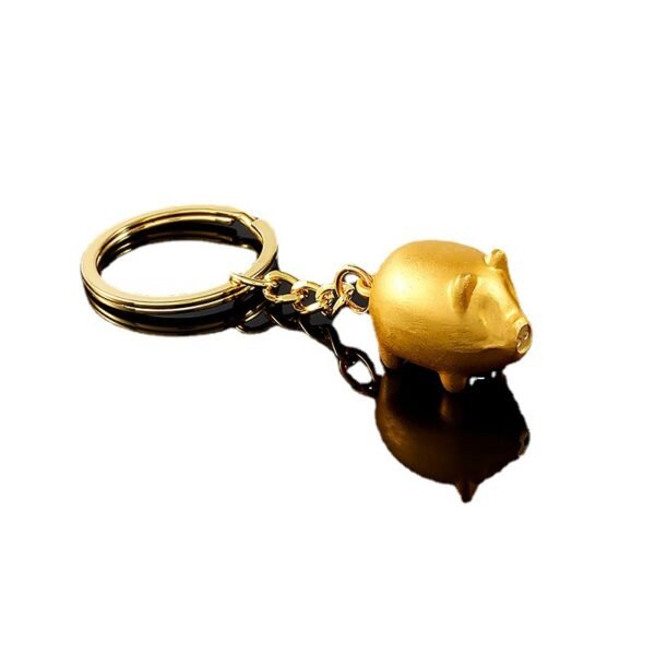 Zinc Alloy 3D Pig Keychain - Image 3