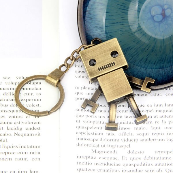 Copper Alloy Robot Keychain Pendant - Image 3