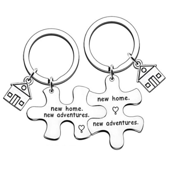 Puzzle Shaped New Home Sweet Keyring - 图片 3