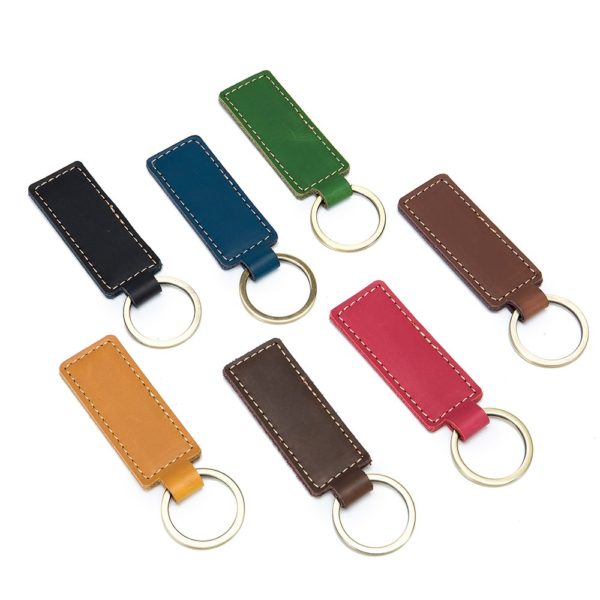 Leather Stitched Strip Key Tag - 图片 3