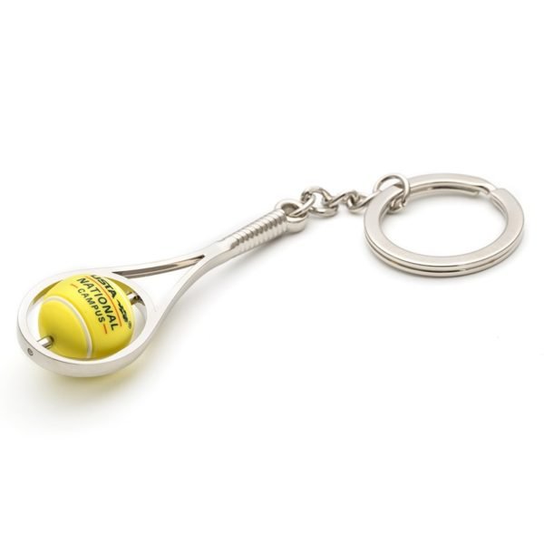 PVC Tennis Ball Metal Keychain - Image 3