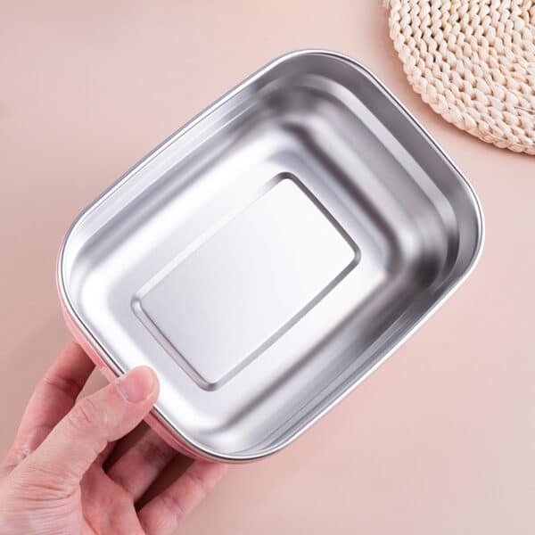 Rectangular Stainless Steel Student Lunch Box - 图片 3