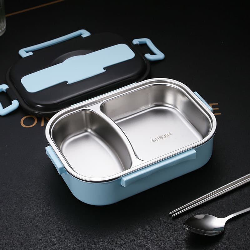 Creative Portable Square Lunch Box with Cutlery - 图片 3