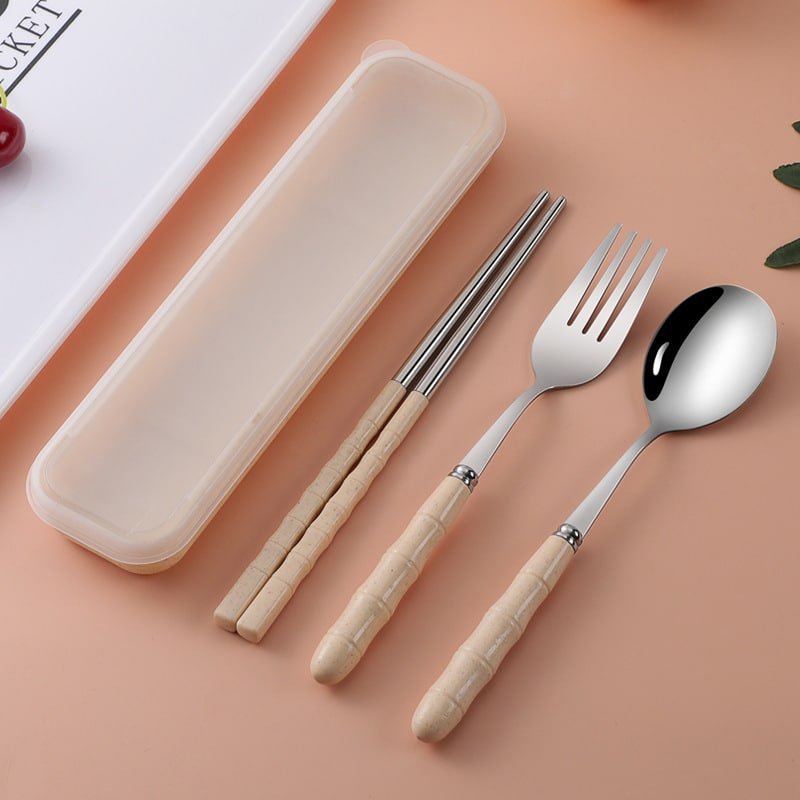 Wheat Straw Portable Tableware Set - Image 3