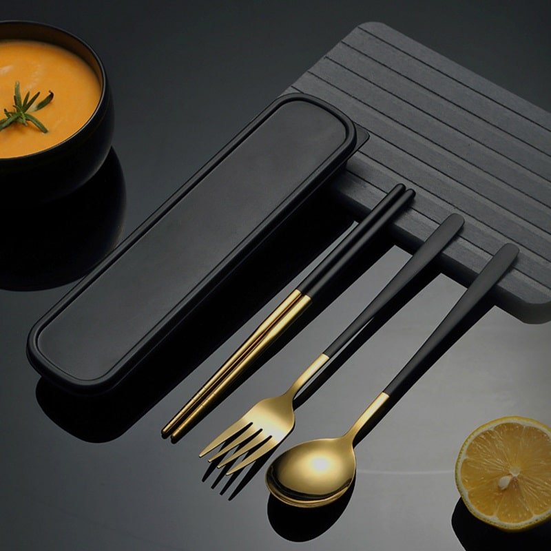 Portable Stainless Steel Tableware Set - 图片 3