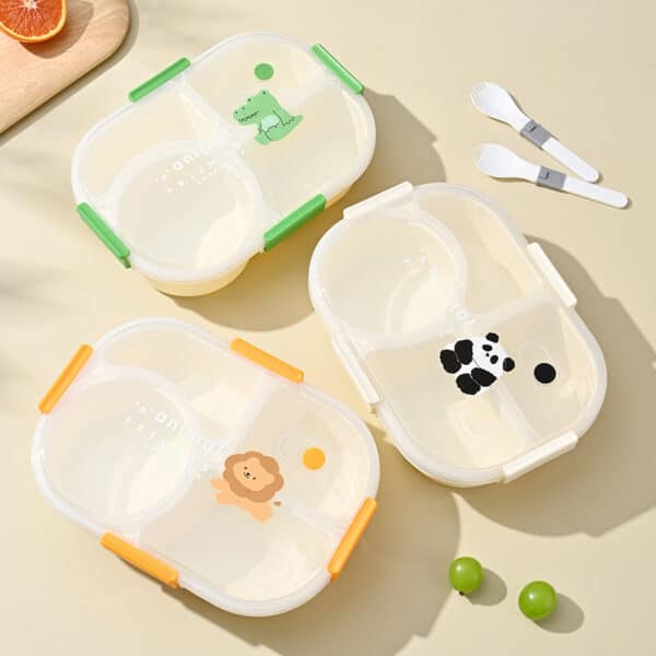 Plastic Cartoon Four Compartments Lunch Box - 图片 3
