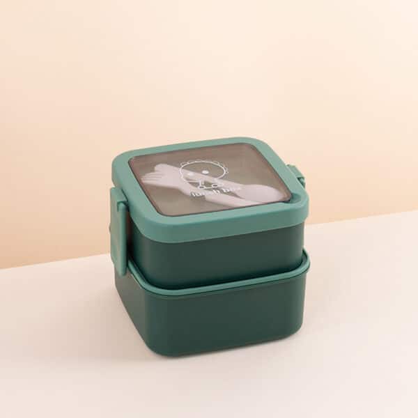 Single Custom Double Layer Compartments Lunch Box - 图片 3