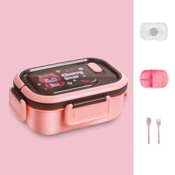 Double Layer Microwaveable Compartments Lunch Box - 图片 3