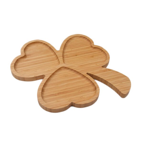 Lucky Clover Shaped Bamboo Tray - 图片 3