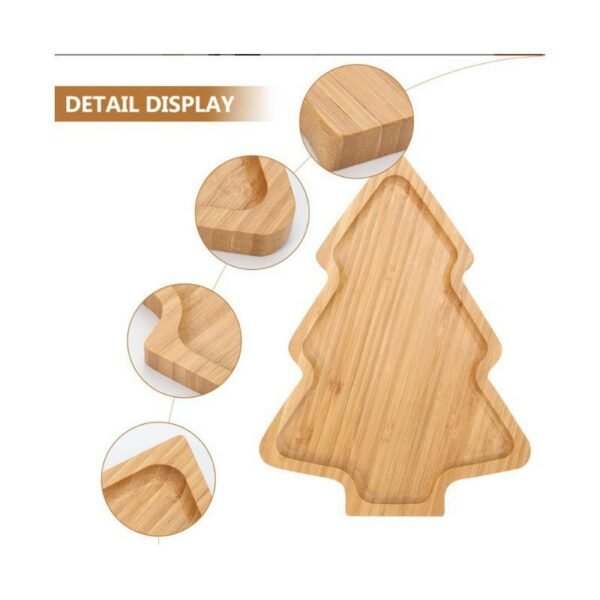 Christmas Tree Shaped Bamboo Tray - 图片 3