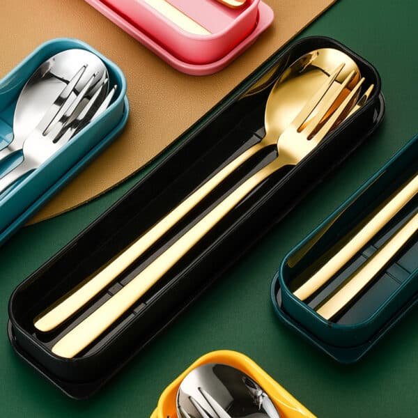Student 3-piece Stainless Steel Tableware Set - 图片 3