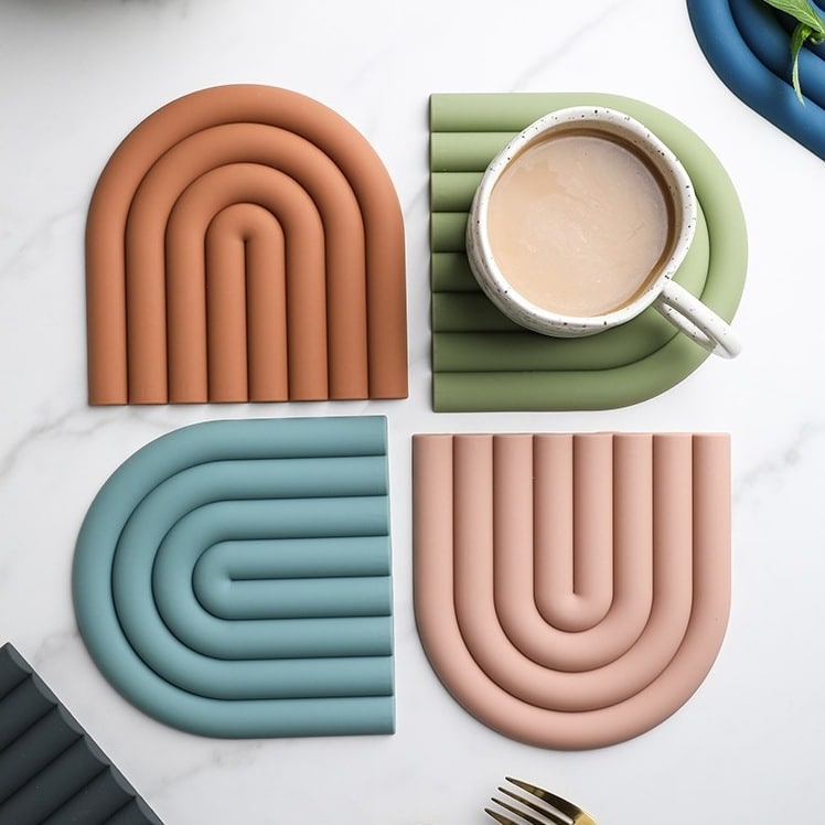 Thickened Rainbow Silicone Heat Pad with Custom Logo - 图片 3