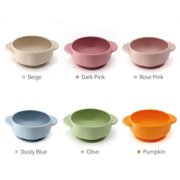 Double Ear Food Grade Silicone Baby Learning Bowl - 图片 3