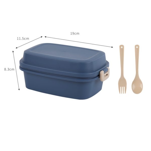 Double Frosted Lunch Box with Cutlery - 图片 3