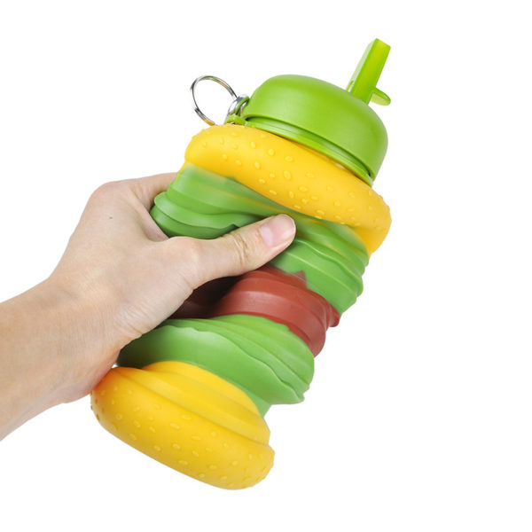 17OZ Hamburger Shape Folding Silicone Bottle - 图片 3