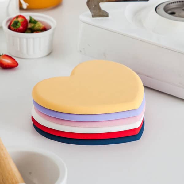 Heart-Shaped High-Temperature Resistant Silicone Trivet - 图片 3