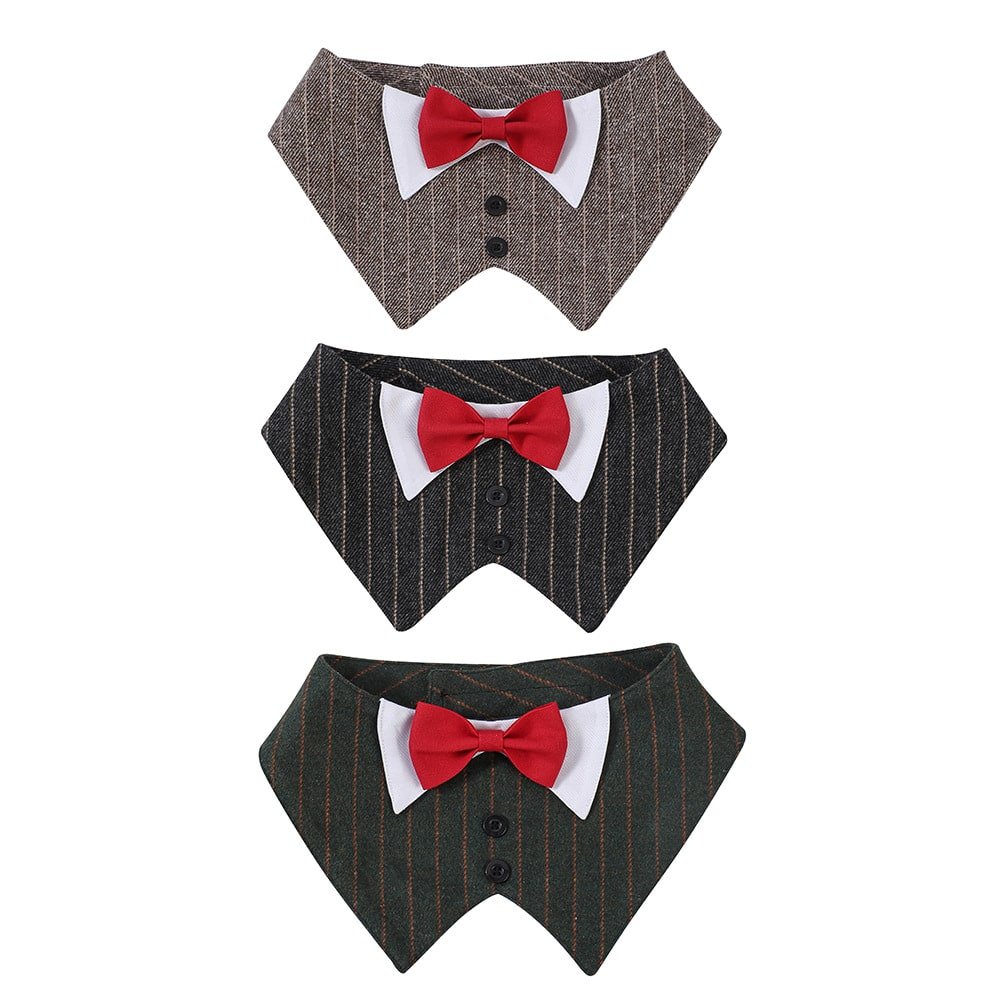 Fashionable Large Dog British Style Suit Collar Drool Scarf - 图片 3