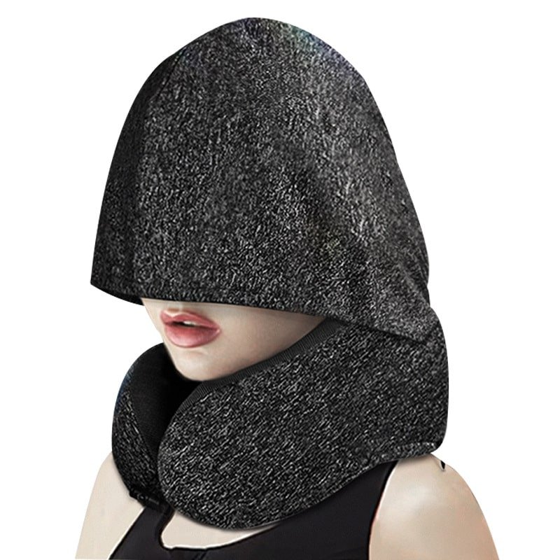Detachable U Shape Neck Pillow with Hat - Image 3