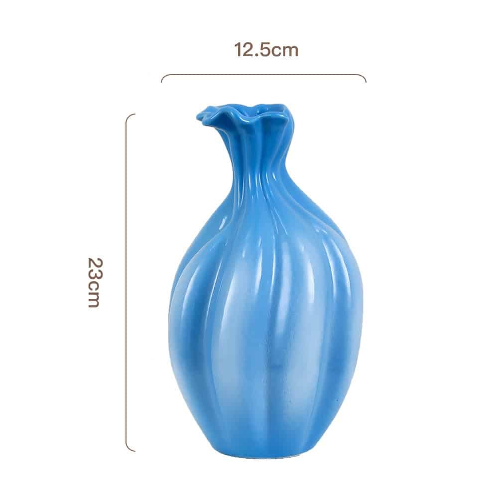 Customized Retro Blue Ceramic Vase - Image 3