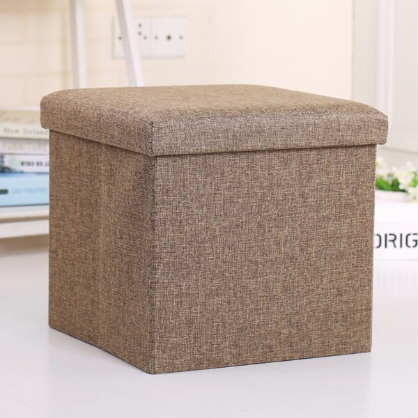 Medium Foldable Cotton-Linen Storage Box - 图片 3