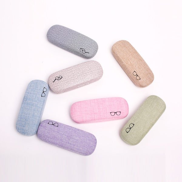 Multicolor Linen Hard Shell Glasses Case Sunglasses Box - 图片 3