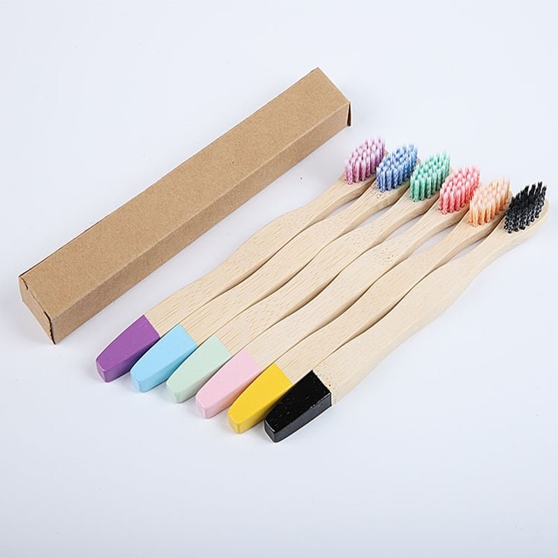 Children- Colorful Soft Bamboo Toothbrush - 图片 3